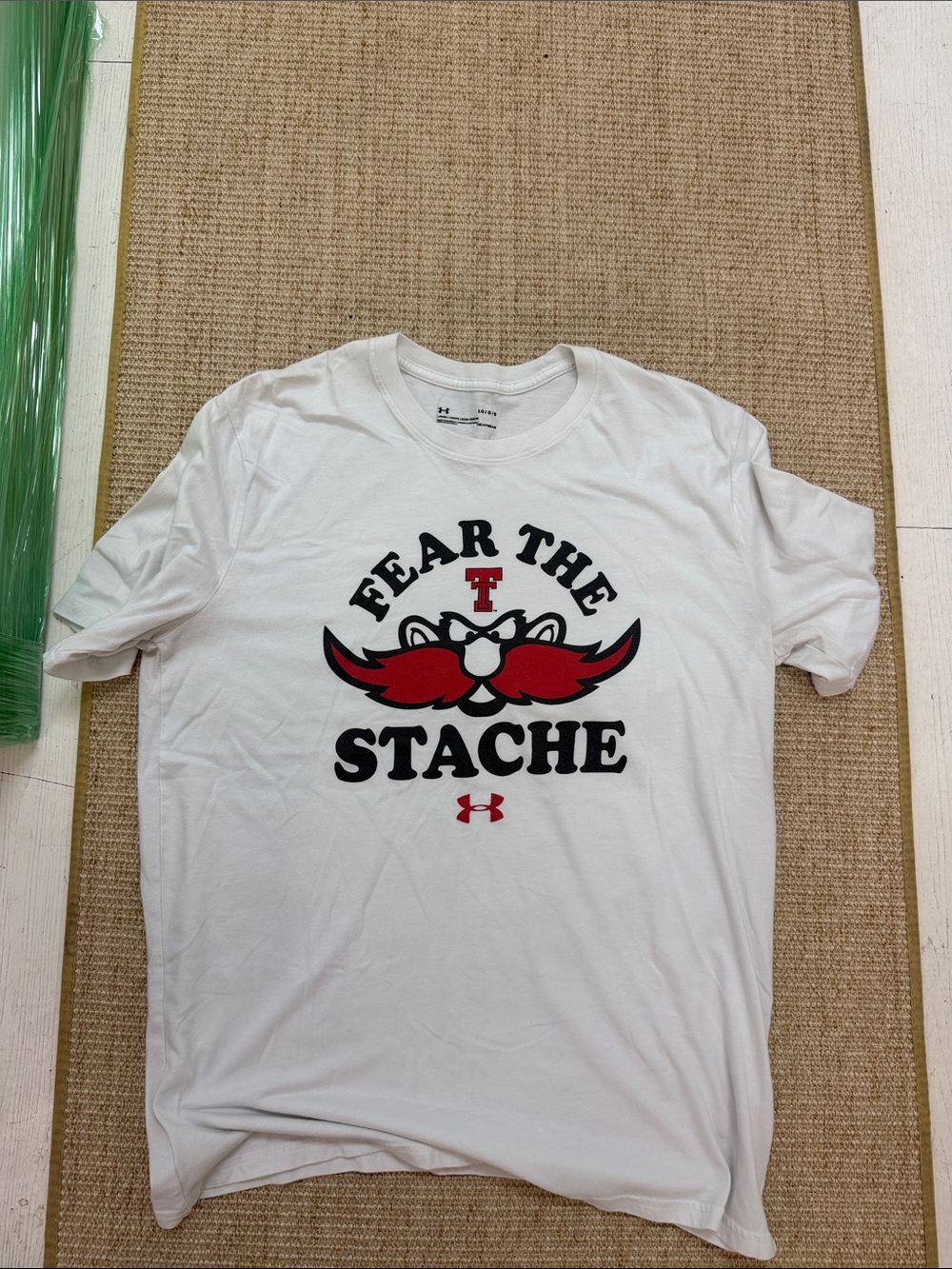 Texas Tech Under Armour White Short-Sleeve 'Fear The Stache' Graphic Tee